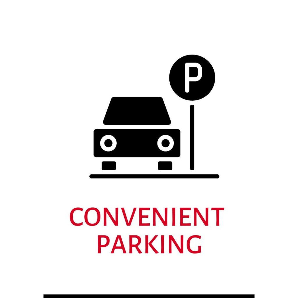 Image reads "convenient parking"