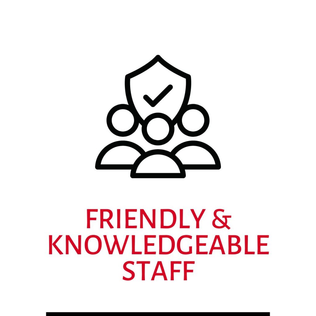 Image Reads: "friendly and knowledgeable staff"